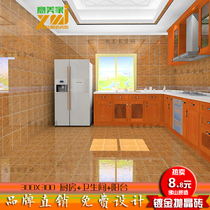 Coffee tile gilded background wall polished crystal brick 300X300 non-slip parquet floor tiles kitchen balcony wall tiles