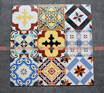 Flower tiles American courtyard garden balcony floor tiles antique brick Nordic 300 kitchen bathroom 3D retro small tiles