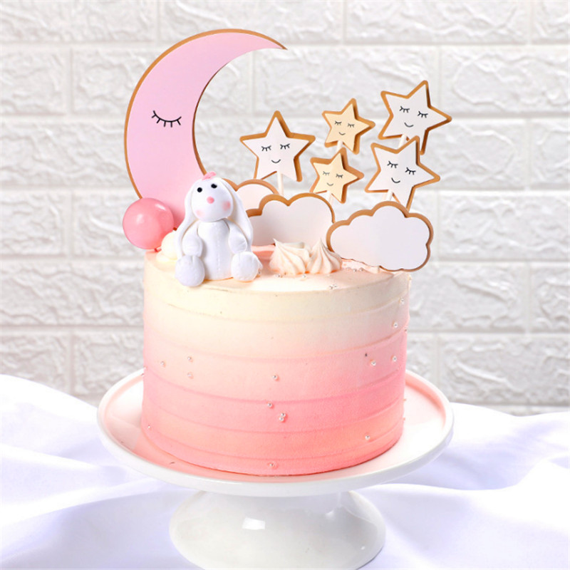 Cake Insert Imitation Sugar Moon Star Cloud Birthday Cake Decoration Party Insert Atmosphere Arrangement Spot