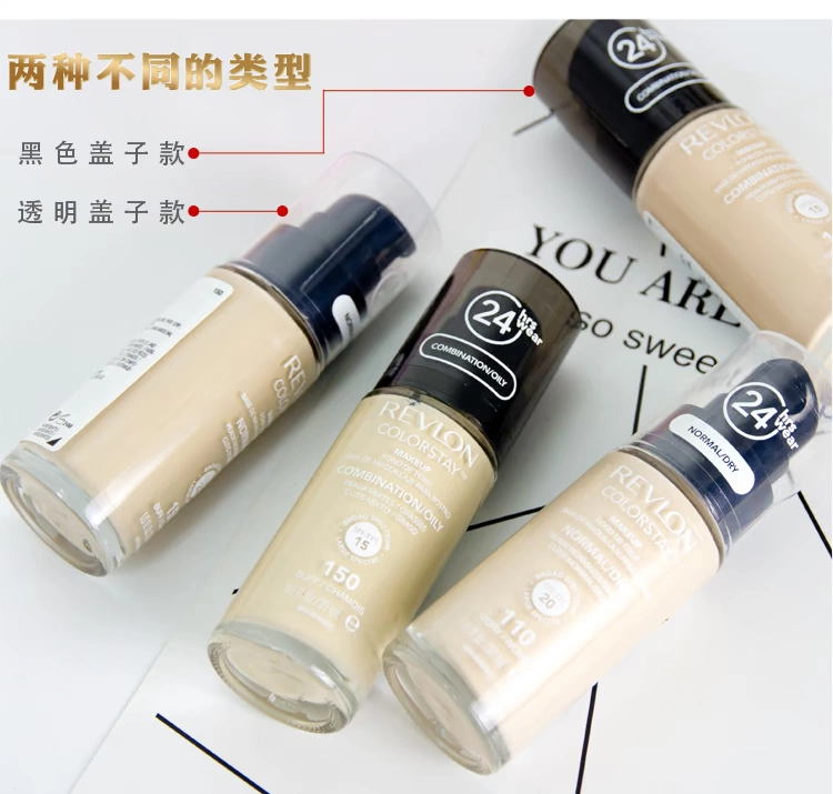 Mỹ Revlon Revlon Kem nền dạng lỏng giữ ẩm 24 giờ Kem nền che khuyết điểm dạng kem nền trang điểm nude