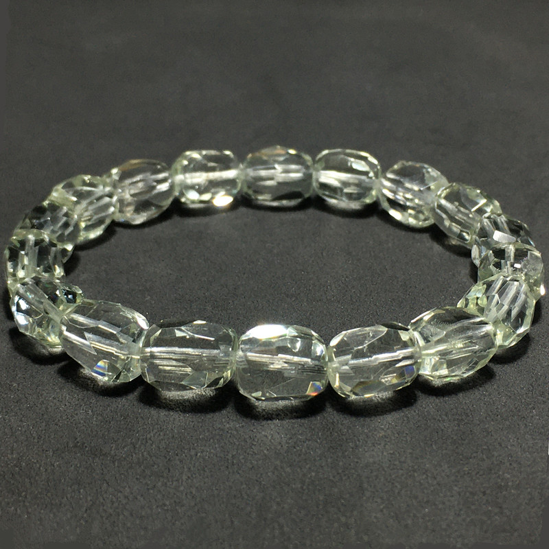 Natural Green Crystal Bracelet, Green Crystal Irregular Faceted Bracelet for Women, Icy Transparent Green Small Fresh Bracelet Jewelry