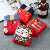 Japanese big red underwear mens antibacterial modal pure cotton wedding celebration year of life Ox year of life boxers shorts