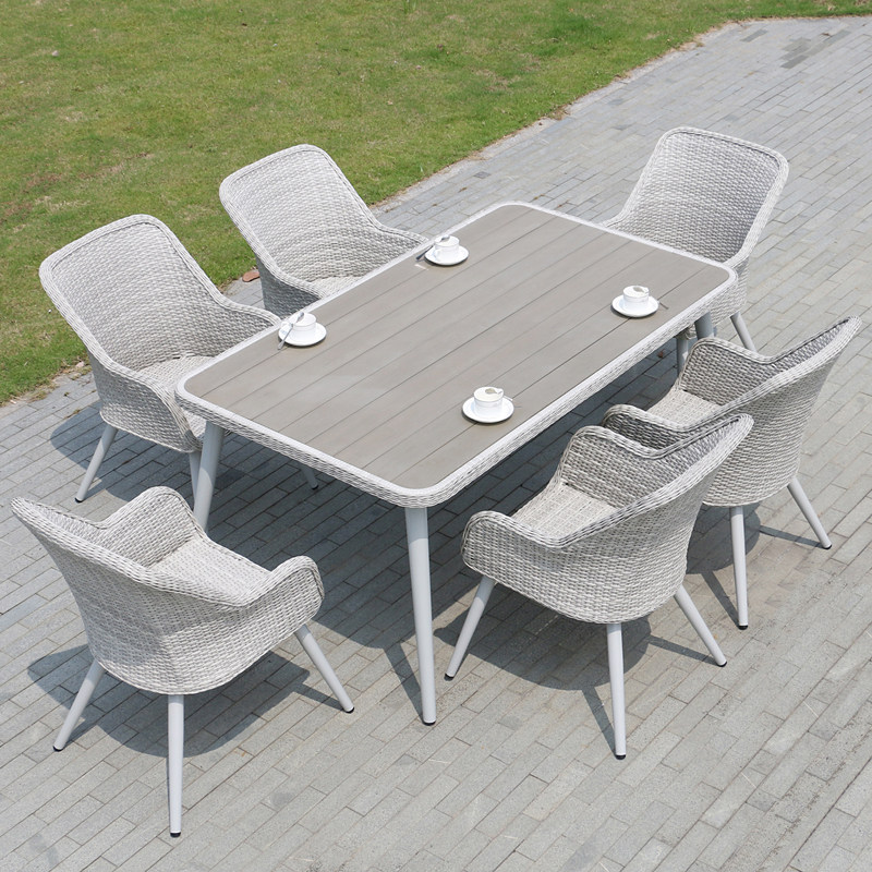 Outdoor vine tablechairvilla casual chair open-air balcony outdoor backchair tea combined white rain-proof sun protection