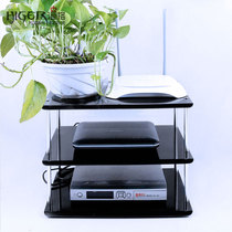 Black TV set-top box rack floor-standing router flat frame office desktop finishing storage rack