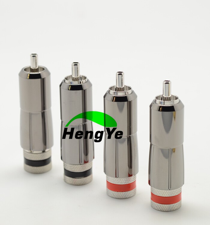 HY-audio HI-END grade HY-101(R) pedicle copper plated self-locking type solderless RCA lotus plug