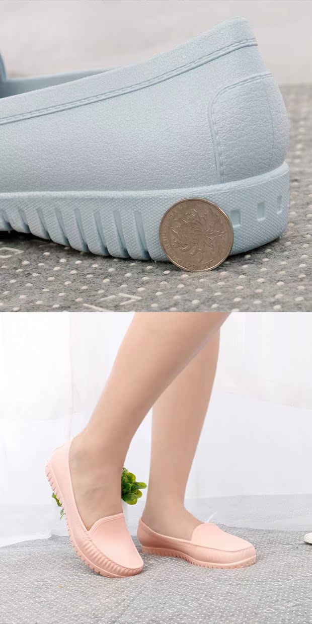 Giày đi mưa thời trang Hàn Quốc nữ thấp giúp giày chống trượt y tá làm việc nhà bếp nông miệng không thấm nước giày ống ngắn làm việc thủy triều - Rainshoes ủng đi mưa cao cổ