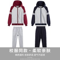 Qifu spring and Autumn school uniform Jujube red navy blue light gray baseball uniform High school students British style primary and secondary school students sports suit