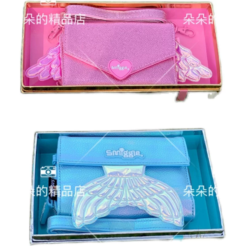 Австралийская Smiggle Девочка Русалочка Мерменмент Многофункциональные карточные сумки Розовый Крыло Крыло Уолтер Ходьба Мультимедийные