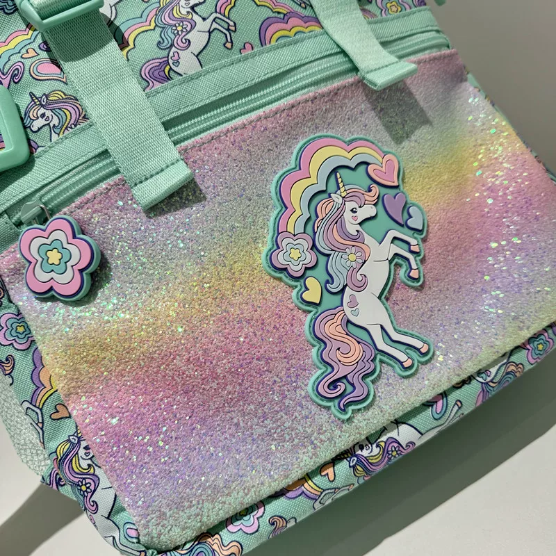 Австралийский рюкзак Smiggle для снятия стресса, суперэкстра- большой зелёный единорог, школьный рюкзак для девушек, старшая возрастная модель, подарок