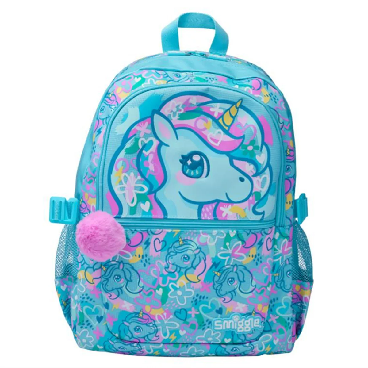 Австралийская школьная сумка Smiggle розовая лазерная лошадь через плечо многофункциональное хранение 1–6 первоклассников рюкзак набор для еды