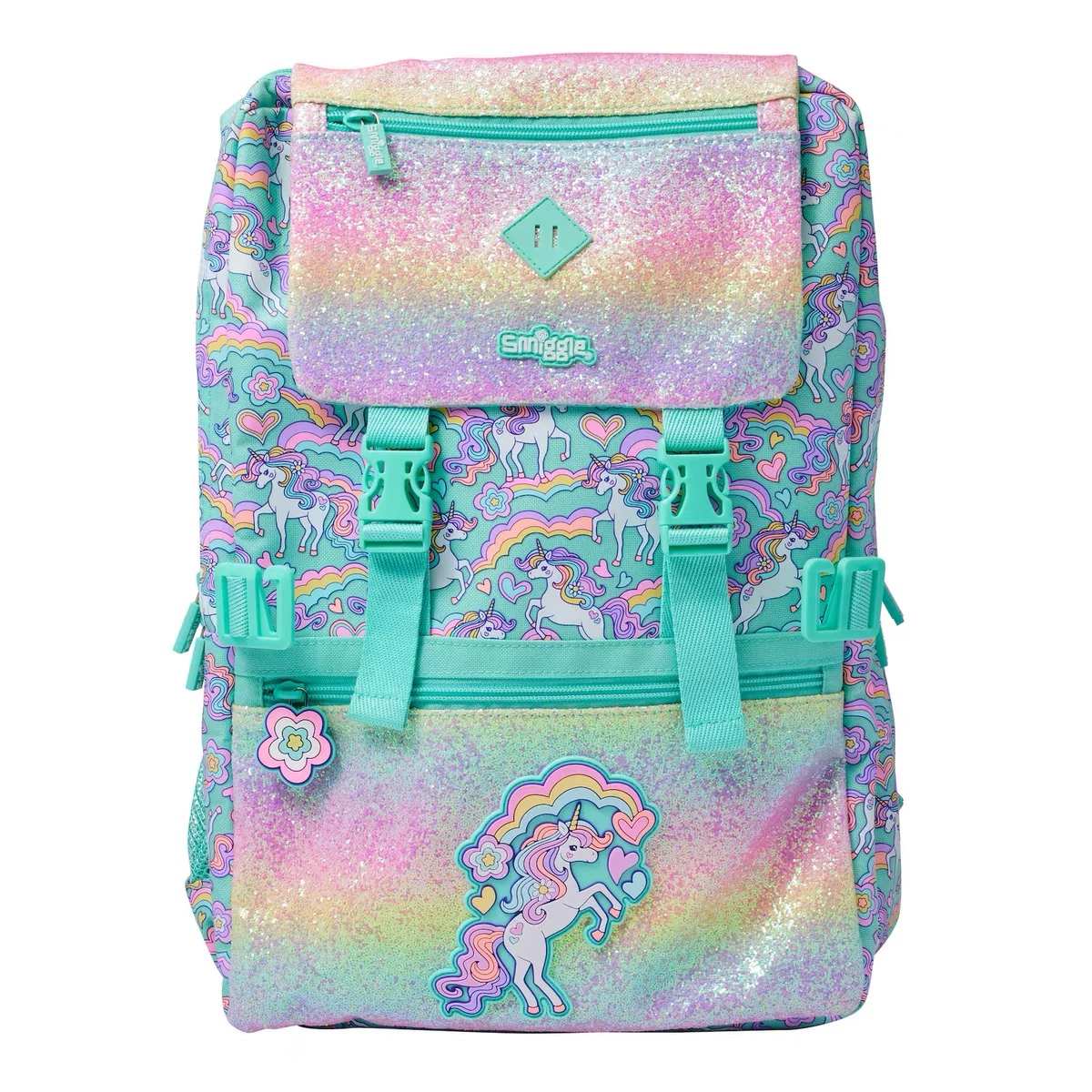 Австралийский рюкзак Smiggle для снятия стресса, суперэкстра- большой зелёный единорог, школьный рюкзак для девушек, старшая возрастная модель, подарок