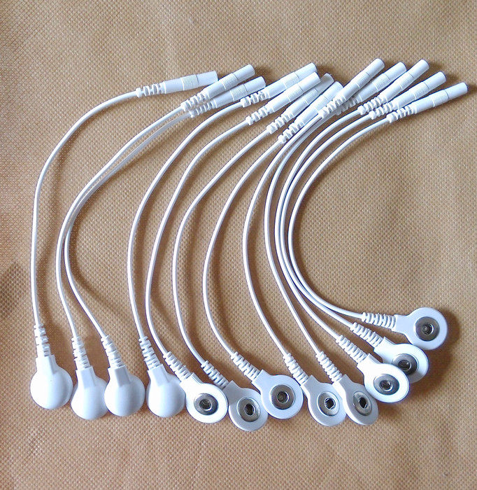 12 2.0 connectors to 3.5MM button conversion electrode wires Home massager accessories connect wires