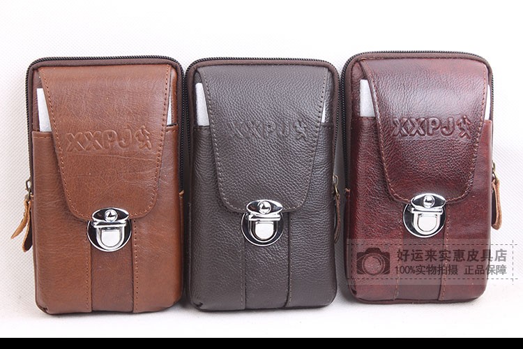 Ví da nam mới 7pls 6 inch 6,3 inch Bao da đựng điện thoại cặp đeo chéo nam