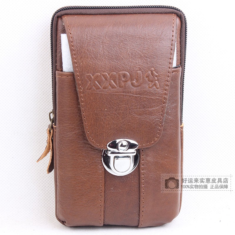 Ví da nam mới 7pls 6 inch 6,3 inch Bao da đựng điện thoại cặp đeo chéo nam