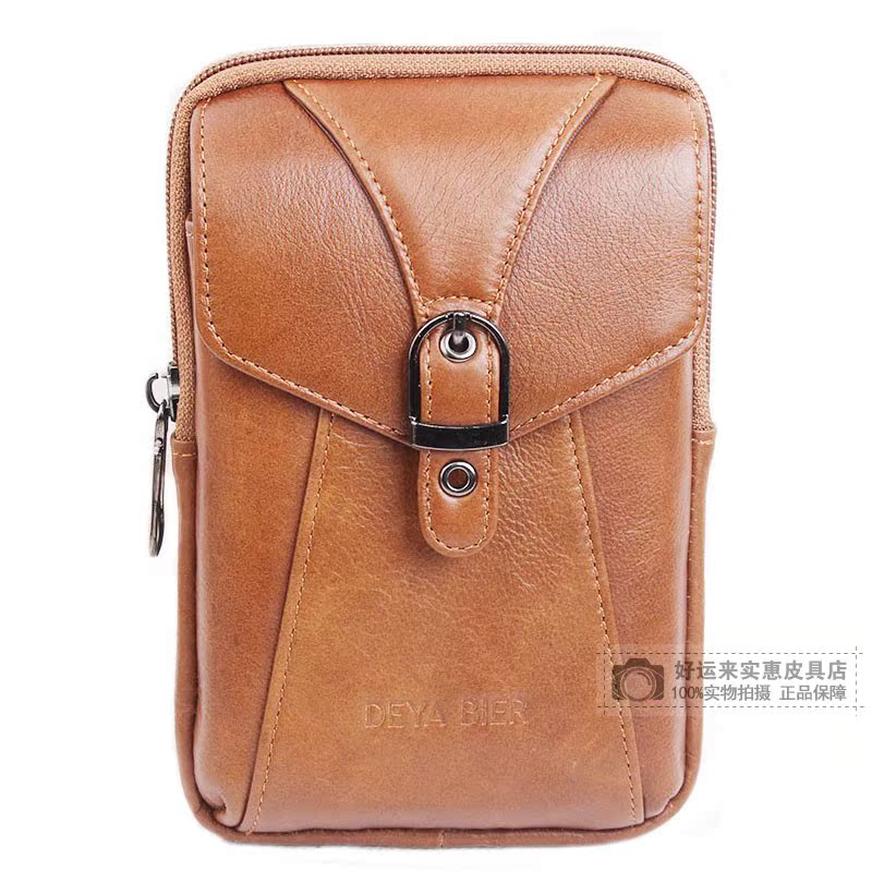 Túi da nam lớp đầu tiên đeo đai 6 inch 6,2 inch 6,3 inch dọc túi điện thoại di động túi đựng điện thoại đa năng