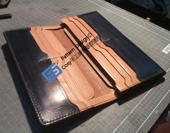 Handmade Diy Leather Bull Leather Drawing Plate Type Multi-Position Leather Wallet Long Wallet Drawings Long Clip type LWP-07