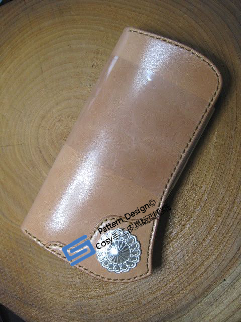 Leather bag version type long clip drawing wallet paper-like cosy handmade leather with drawings Tannic Leather Paper Gg LWP-14