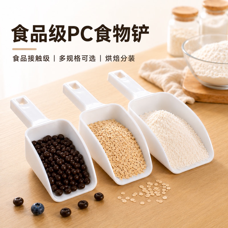 Thickened Pc Plastic Ice Scoop, Ice Maker Ice Scoop, Ice Cube Scoop for Milk Tea Shop, Flat Mouth Ice Shovel, Flour Rice Shovel