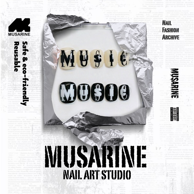 【Iammusic】Rapstar Series/Original Design Short Nails/Niche Hip-Hop Personalized Short Wear-On Nails 【Iammusic】Rapstar Series/Original Design Short Nails/Niche Hip-Hop Personalized Short Wear-On Nails