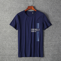 精梳棉柔软舒适 外贸工厂剪标男装时尚休闲圆领印花短袖T恤衫男潮