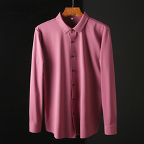 Word-of-mouth line Shuntie Pendant Elastic Foreign Trade Factory New Men Business Commuter Leisure Long Sleeve Shirt Tide