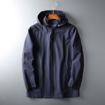 Outdoor three-proof fabric foreign trade Mens factory cut tail goods spring fashion hooded casual jacket windbreaker tide