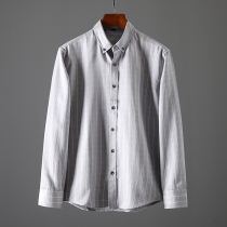 Classic Striped Shirt Foreign Trade Factory Cut Mark Mens Business Casual Striped Long Sleeve Shirt Lining Male Tide