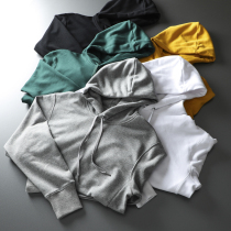 The main cost-effective terry cotton sweatshirt day single mens hooded pullover solid color sweater jacket mens tide