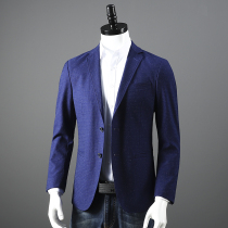 Bamboo check TR fabric skin-friendly anti-wrinkle foreign trade cut mens fashion casual slim suit suit suit tide