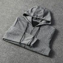 Gao Ke heavy fine terry fabric foreign trade Mens factory cut tail goods fashion hooded cardigan sweater jacket