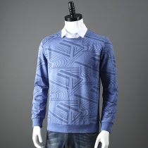 Cost-effective goods foreign trade cut mens fashion casual lapel fake two shirt collar knitted sweater jacket