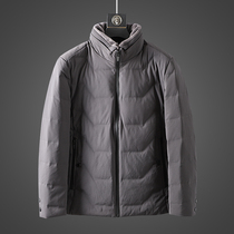 Detachable lamb wool collar seamless rubber filling velvet foreign trade Mens factory business Leisure stand collar down jacket