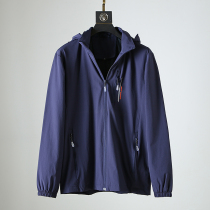 Outdoor Four Sides Play Tech Functional Fabric Fall Men Windproof Waterproof Tandem Hat Casual Jacket Male Coat