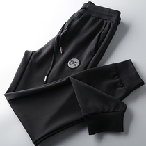Comfortable and smooth high weight Daily single foreign trade autumn mens closing black sports casual pants pants tide