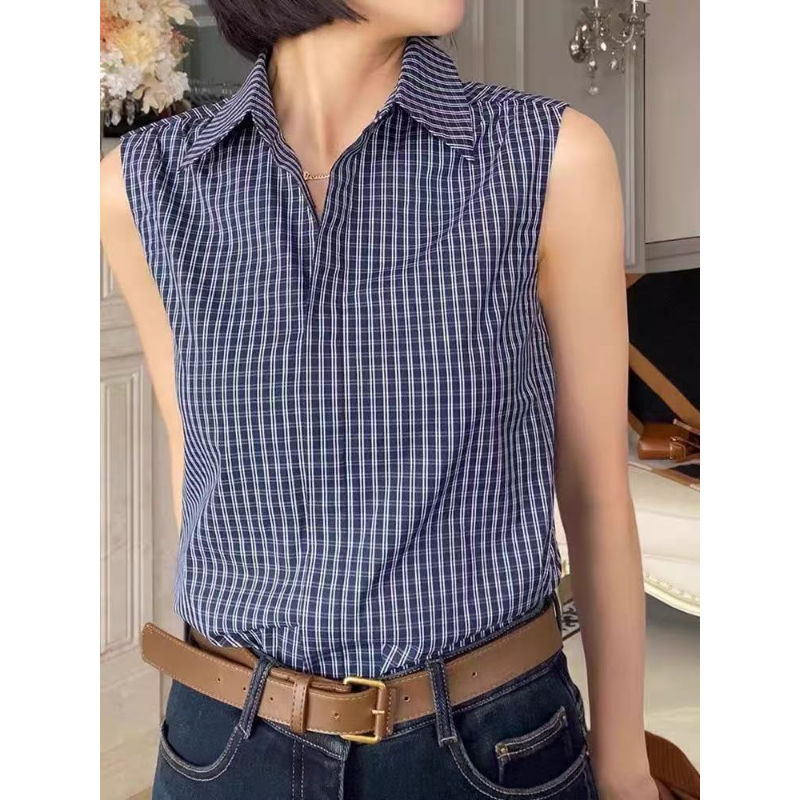 Plus-Size Sleeveless Inner Shirt for Women, New Spring/Summer Shirt Layering Essential, Polo Collar Vest Top Plus-Size Sleeveless Inner Shirt for Women, New Spring/Summer Shirt Layering Essential, Polo Collar Vest Top