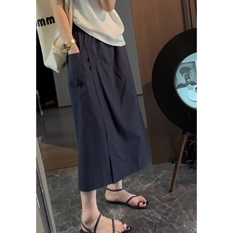 Plus-Size Summer Popular Loose Straight-Leg Wide-Leg Pants Skirt, Slimming High-Waisted A-Line Casual Skirt Pants for Slightly Chubby Women