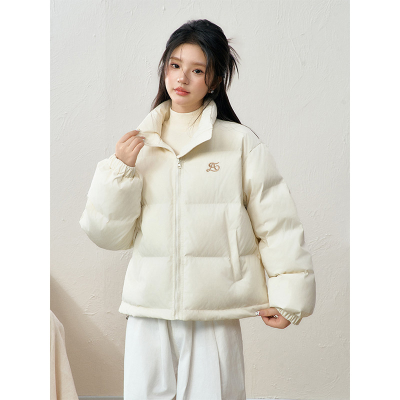 Оригинальная базовая куртка с высоким воротником bread jacket от LENNEA, простая и универсальная зимняя теплая куртка из свободного хлопка для пригородных поездок Изображение 1