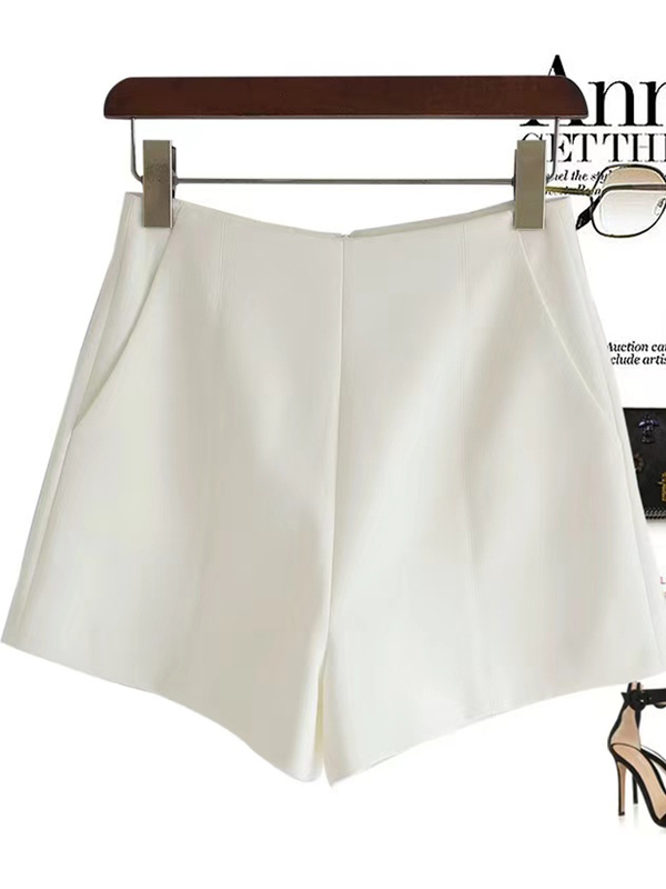 40-100kg Plus Size White Suit Shorts for Women, Summer New Style, High Waist, Slimming, Loose Wide-Leg A-Line Shorts for Chubby Girls 40-100kg Plus Size White Suit Shorts for Women, Summer New Style, High Waist, Slimming, Loose Wide-Leg A-Line Shorts for Chubby Girls