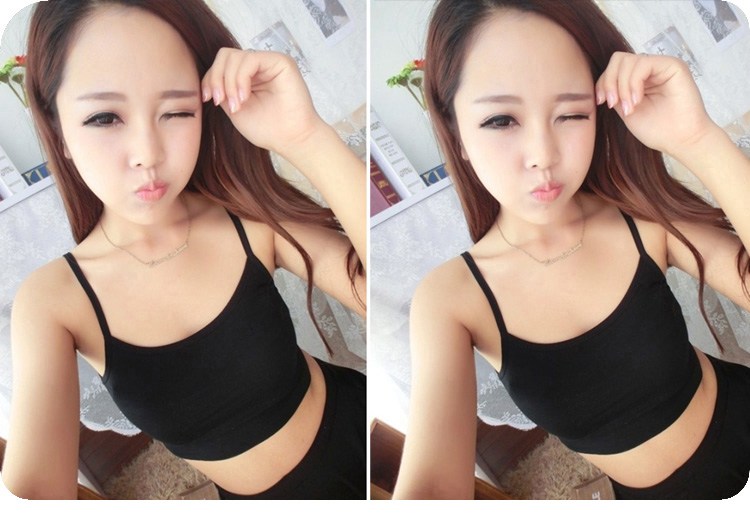 Ống top yếm trong mùa hè nữ nửa ngắn ngắn chống thắp sáng đáy áo cô gái sinh viên nửa cơ thể bọc ngực Phương Thức quần áo nữ