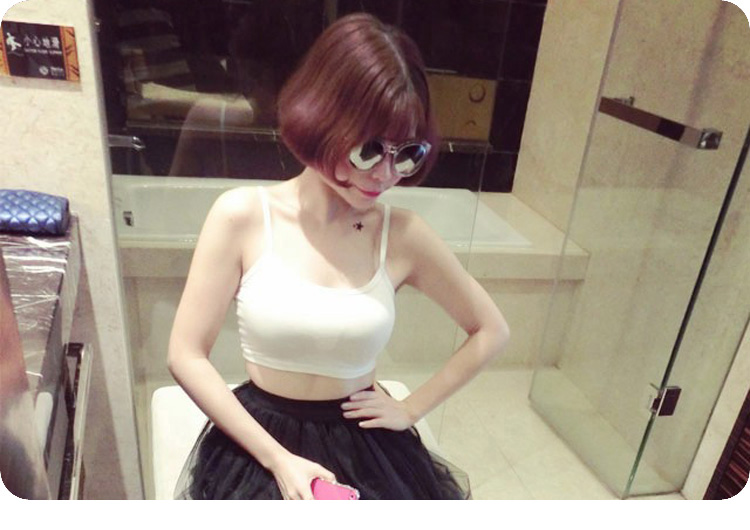 Ống top yếm trong mùa hè nữ nửa ngắn ngắn chống thắp sáng đáy áo cô gái sinh viên nửa cơ thể bọc ngực Phương Thức quần áo nữ