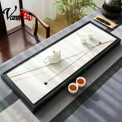 Whole piece of Wujin Stone Tea Plate Light Luxury Modern Kung Fu Tea Set Household Stone Tray Rectangular Tea Sea