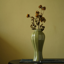Zhenshantang dense color porcelain ceramic vase melon-shaped ceramic decorative ornaments medium modern minimalist retro flower vessel