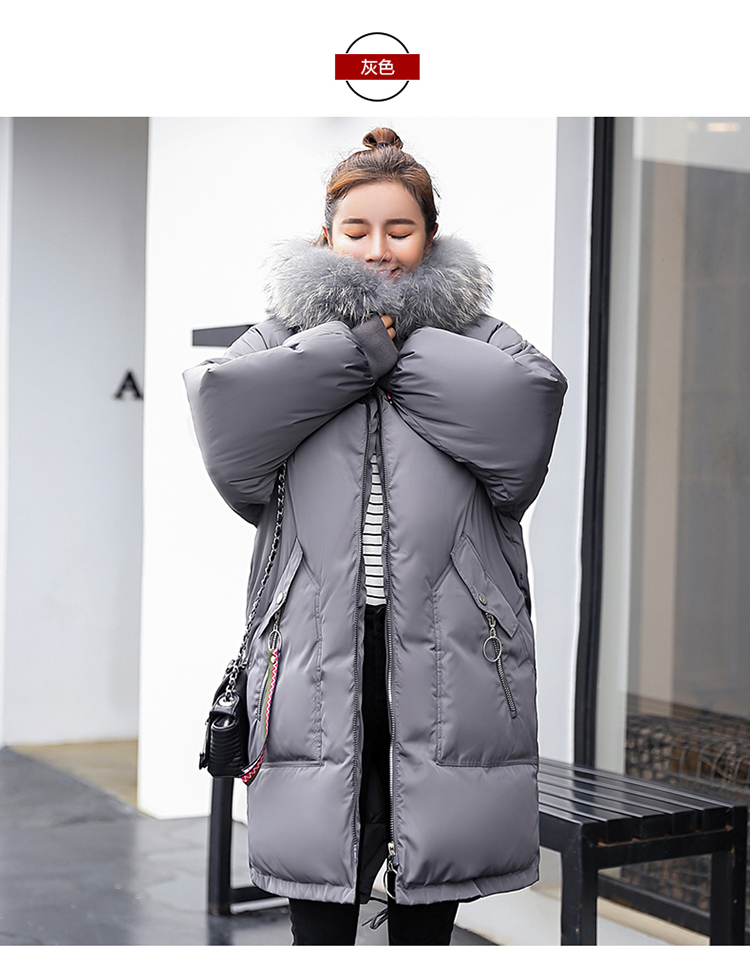 Phụ nữ mang thai Áo khoác mùa đông phiên bản Hàn Quốc thả lỏng bông đệm dài áo khoác cotton kích thước lớn đệm bông ấm áp shop đầm bầu hàn quốc