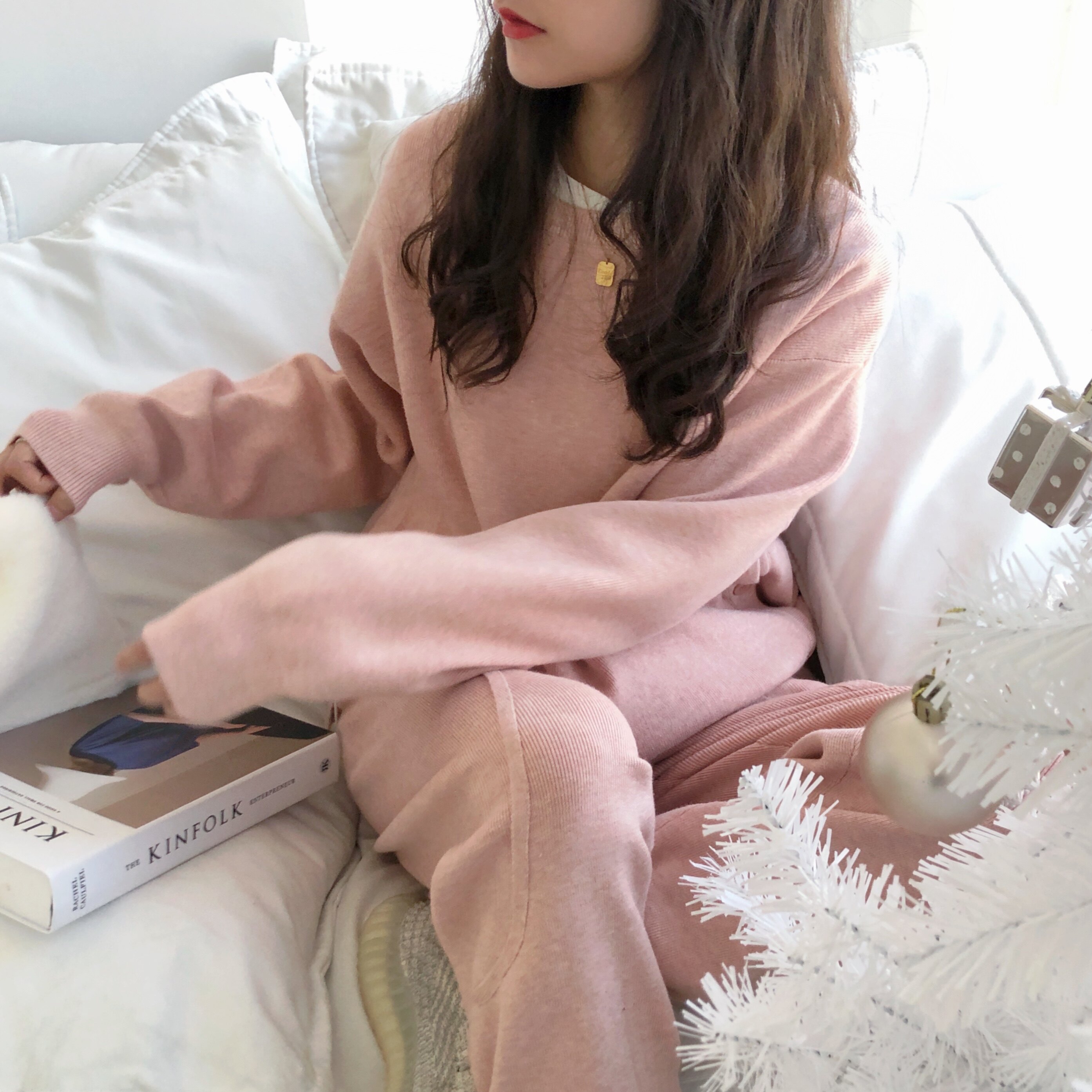 Casual Sports Fashion Open Fork Knit Suit Women 2021 New Autumn And Winter Korean Edition Sloth Two Sets Little Subs