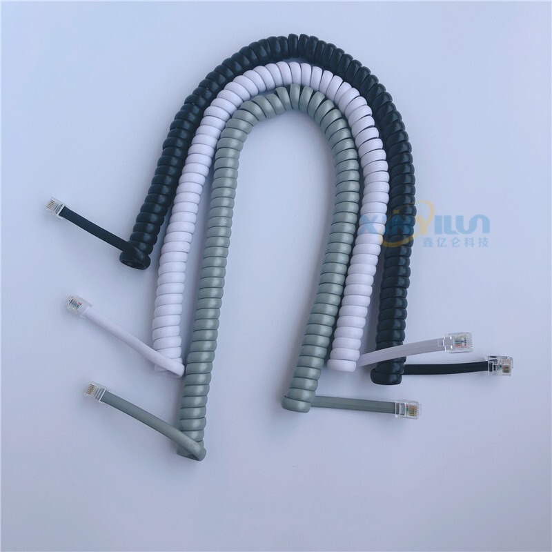 Free Shipping Six-Core Telephone Cable 6P6C Spring Cable Intercom Alarm Telephone Connection Cable Rj12 Jumper Cable