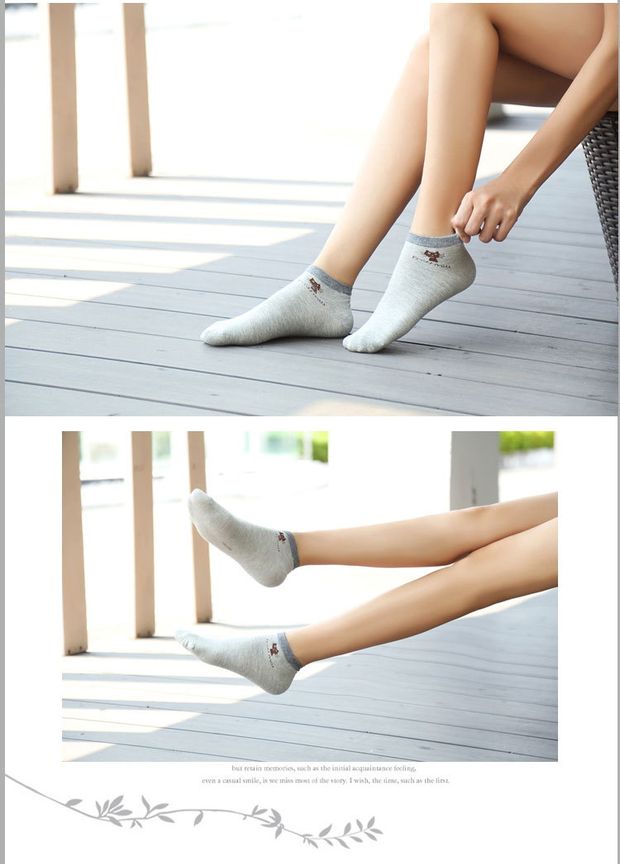 [Năm cặp hộp quà tặng] cotton chải bông hoạt hình Nhật Bản mèo con miệng nông ống ngắn màu kẹo cô gái vớ sinh viên tất gucci