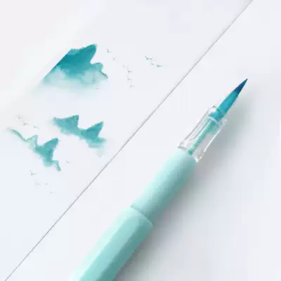 (Brush head free pen head)Pocket beauty pen Soft brush pen Pen type small Kai thin gold body calligraphy practice