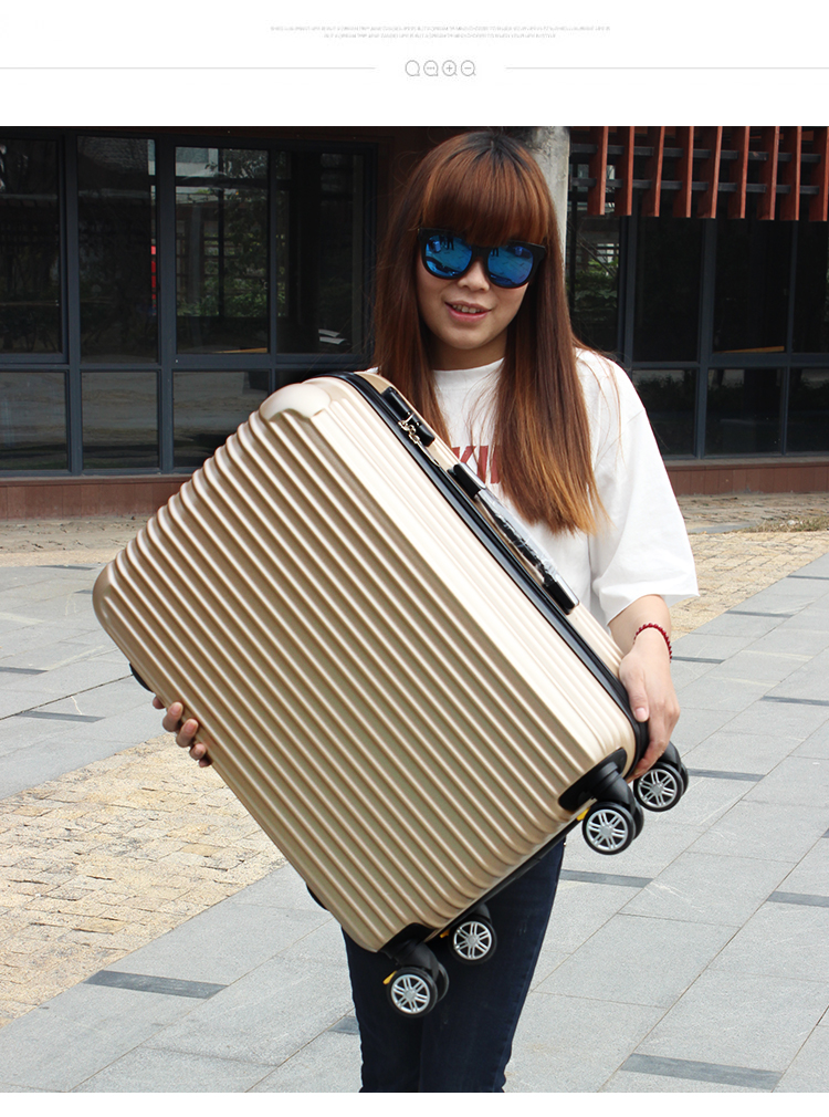 Trường hợp xe đẩy sọc 20 inch hộp nội trú phổ quát bánh xe nam và nữ mật khẩu hành lý 28 inch hành lý du lịch 24 inch thủy triều vali rimowa