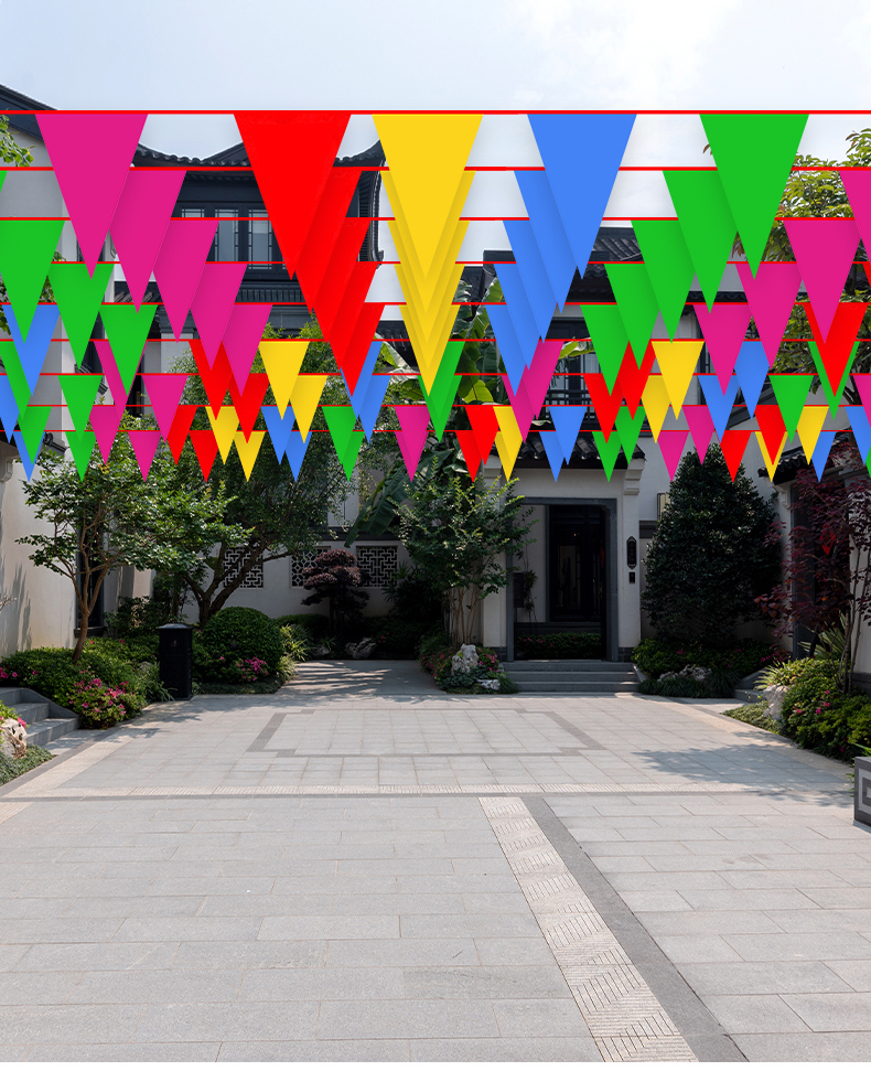 Triangle Flag String Flag Color Flag Wedding Celebration Birthday wedding Wedding Custom Colored Small Colorful Flags to Celebrate Small Flags