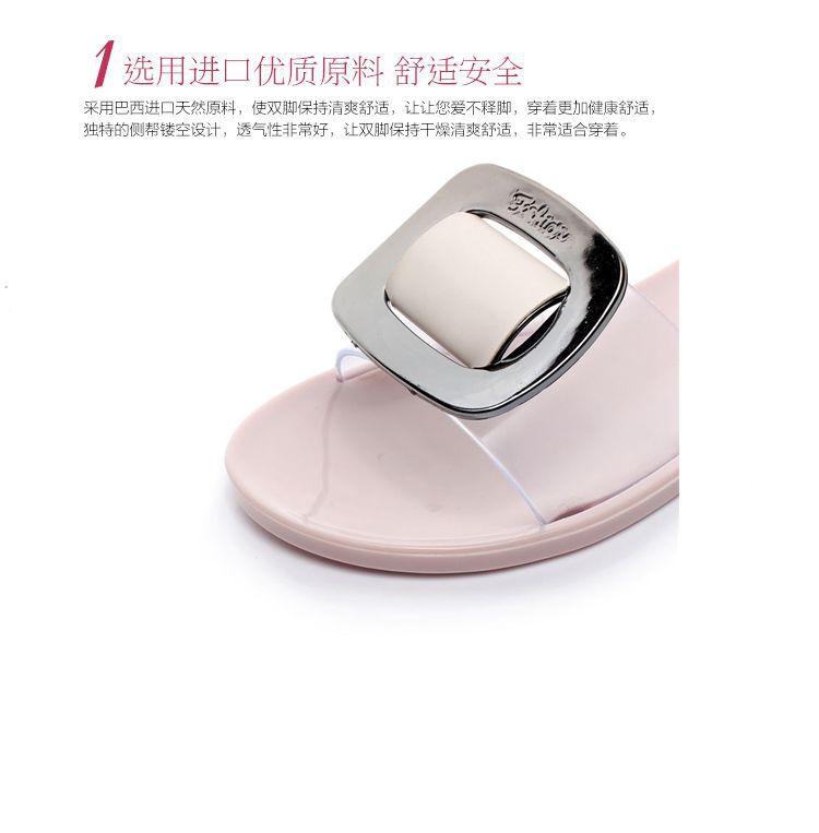 Mới vuông khóa dép sandal và dép nữ mùa hè không thấm nước hoa nhựa dép đi biển - Dép dép nhựa nữ